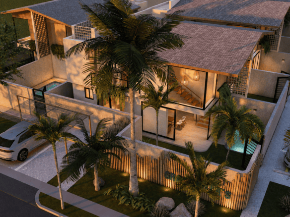 Double-height living area in contemporary Cabarete loft villa